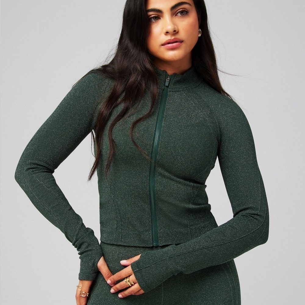 ✨Fabletics Seamless Lurex Jacket  Zip Size XS